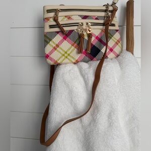 Spartina Plaid Crossbody Bag with Gold Accents